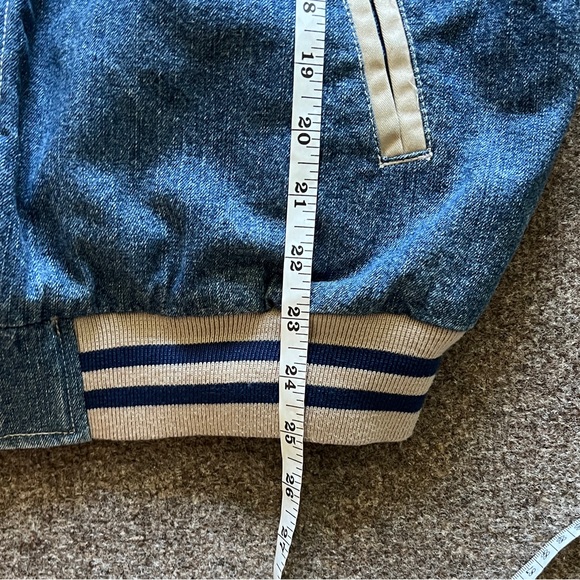 VTG 90s Disney Embroidered Grumpy’s Mining Co Varsity Blue Denim Jacket Men’s M - Picture 14 of 16